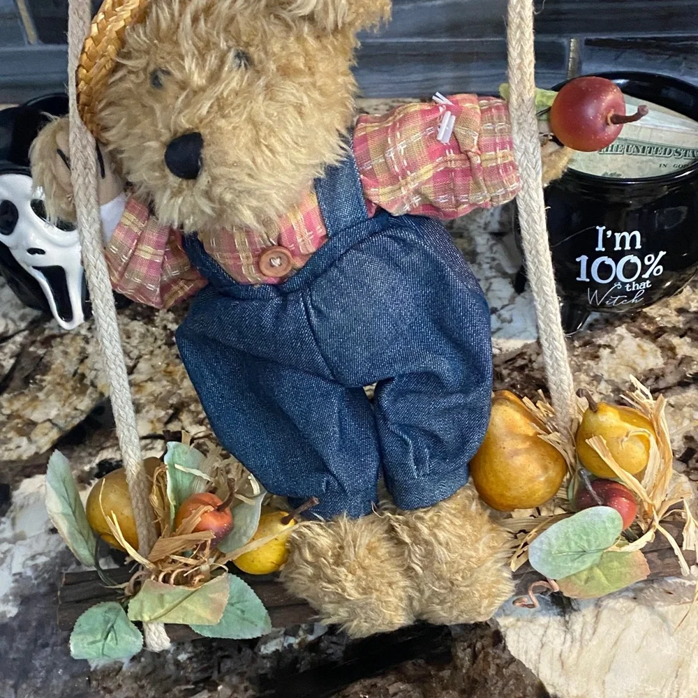 Welcome Bear Swing Decoration hanging country vintage fall door decor wreath